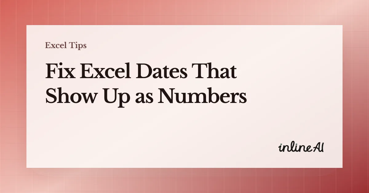 Excel Date Format Not Changing? Fix Serial Numbers, Text Dates, and DATEDIF