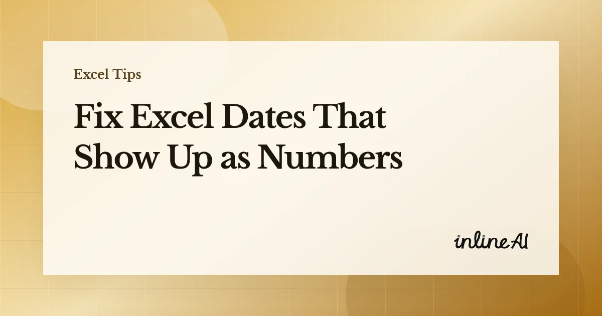 Excel Date Format Not Changing? Fix Serial Numbers, Text Dates, and DATEDIF
