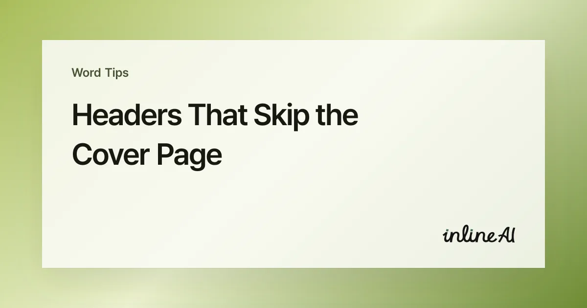 Word Header and Footer: Different First Page and Sections