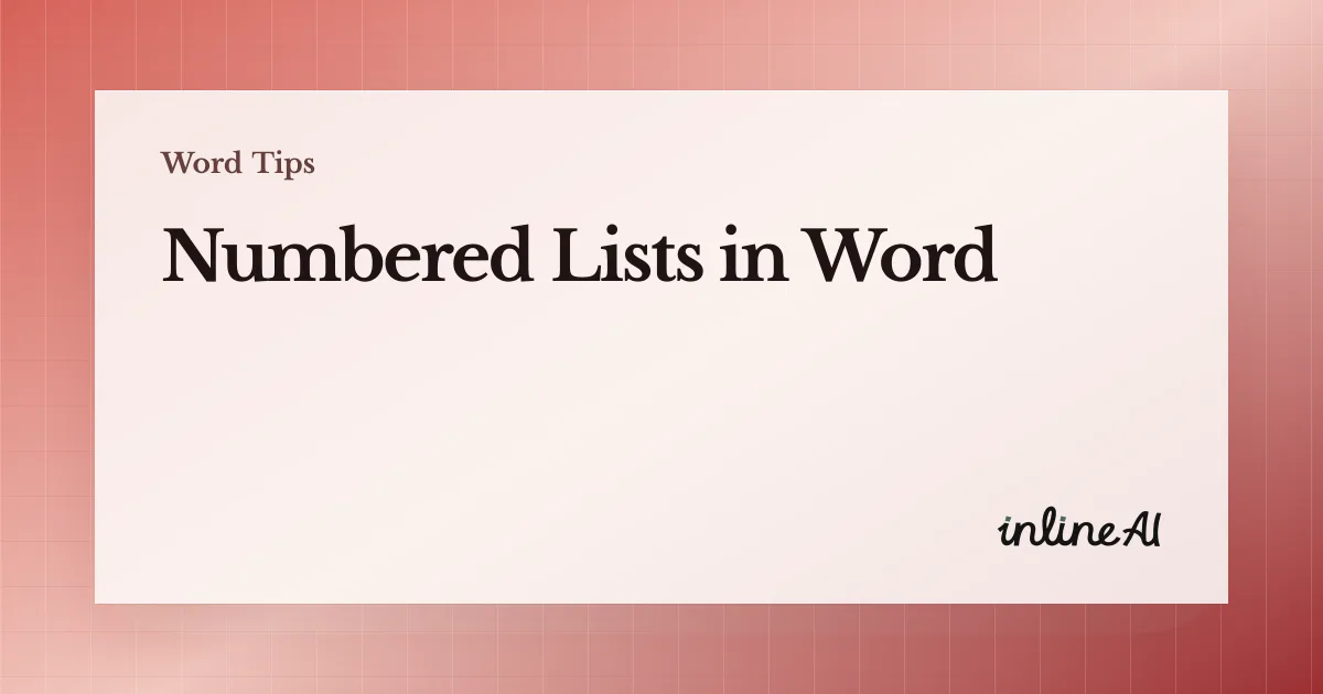 Numbered List in Word: Restart, Continue, and Turn Off Auto