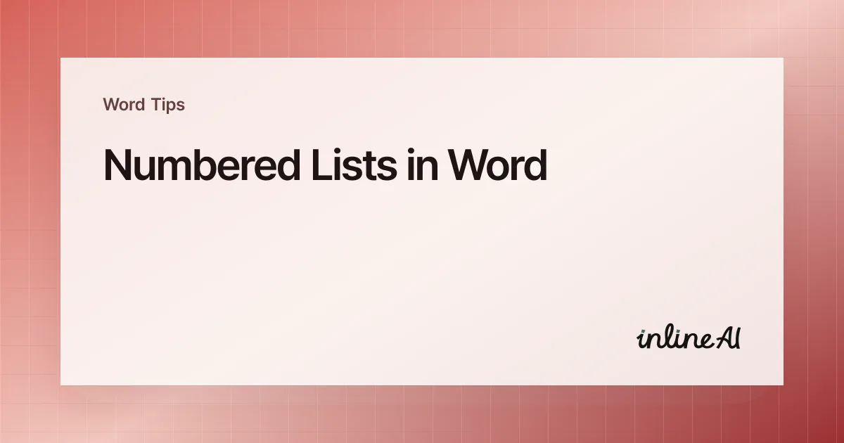 Numbered List in Word: Restart, Continue, and Turn Off Auto