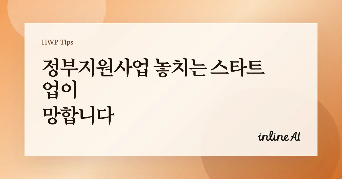 추경 정부지원사업 스타트업 지원 추가 예산 편성