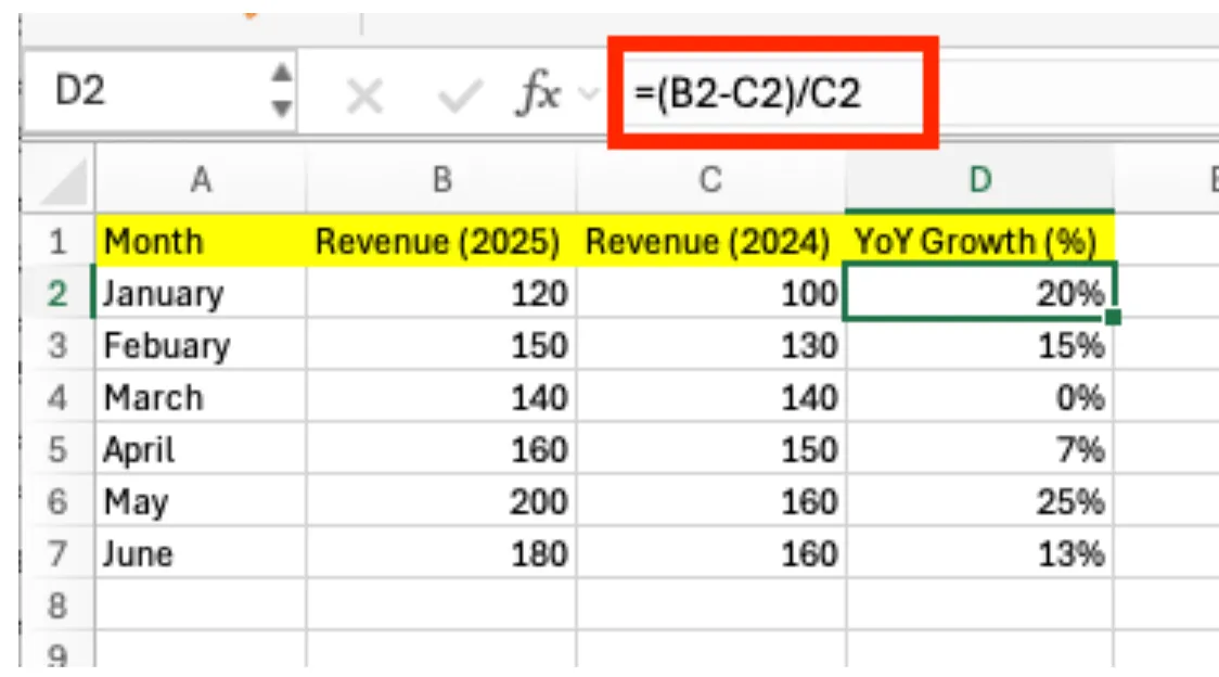 calculate percentage excel ko 03