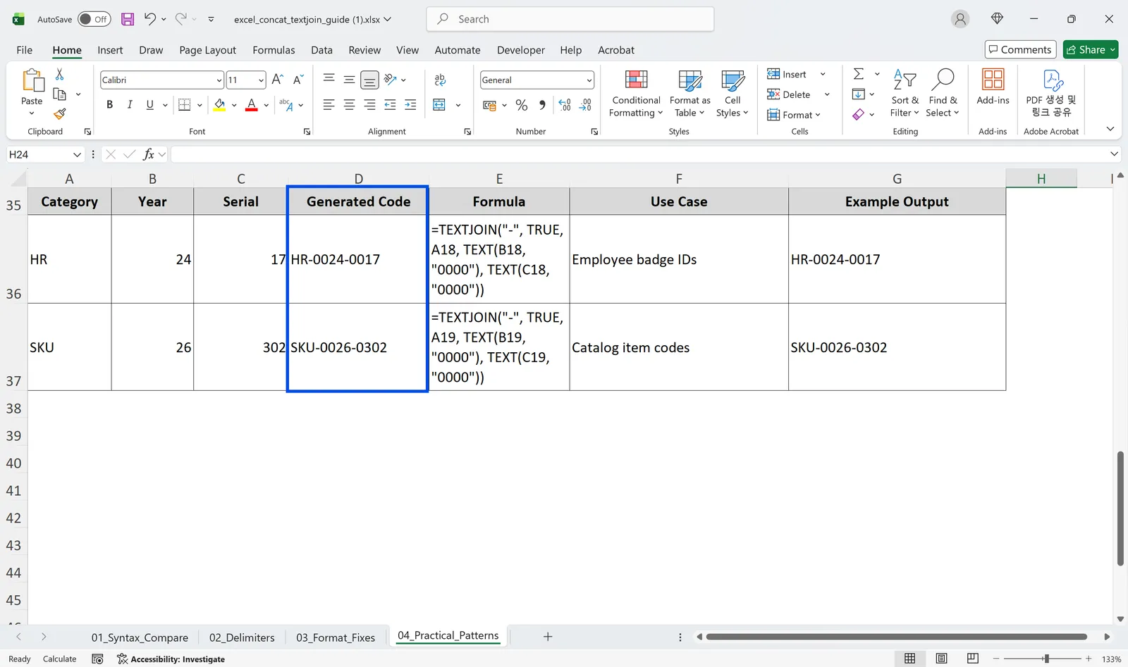concat concatenate excel 06