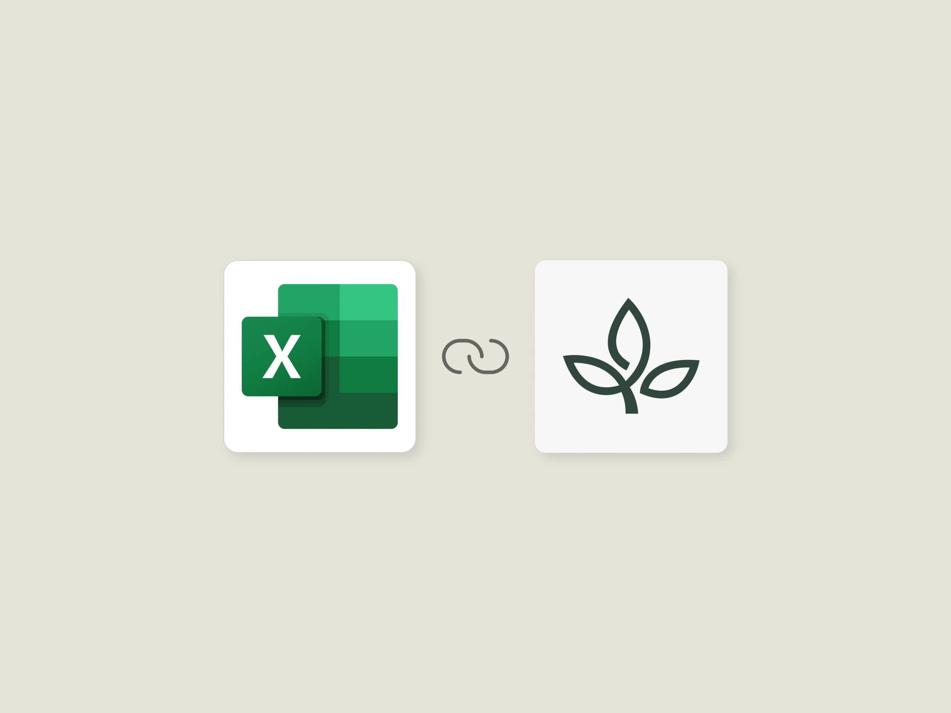 Excel icon linked to inline AI icon representing seamless integration