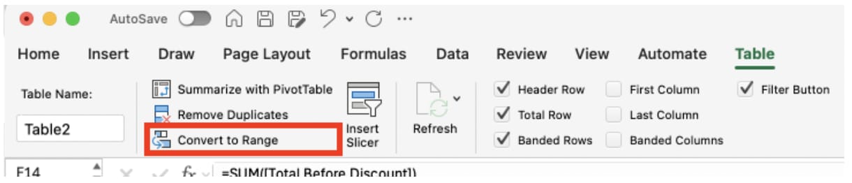 표를 일반 범위로 변환하기