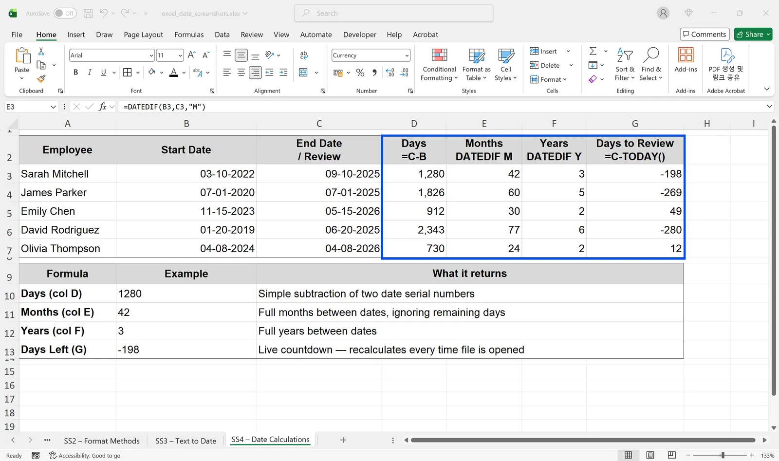 date format excel 04