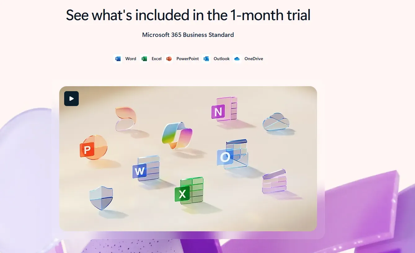 Microsoft 365 엑셀 체험판 안내 화면