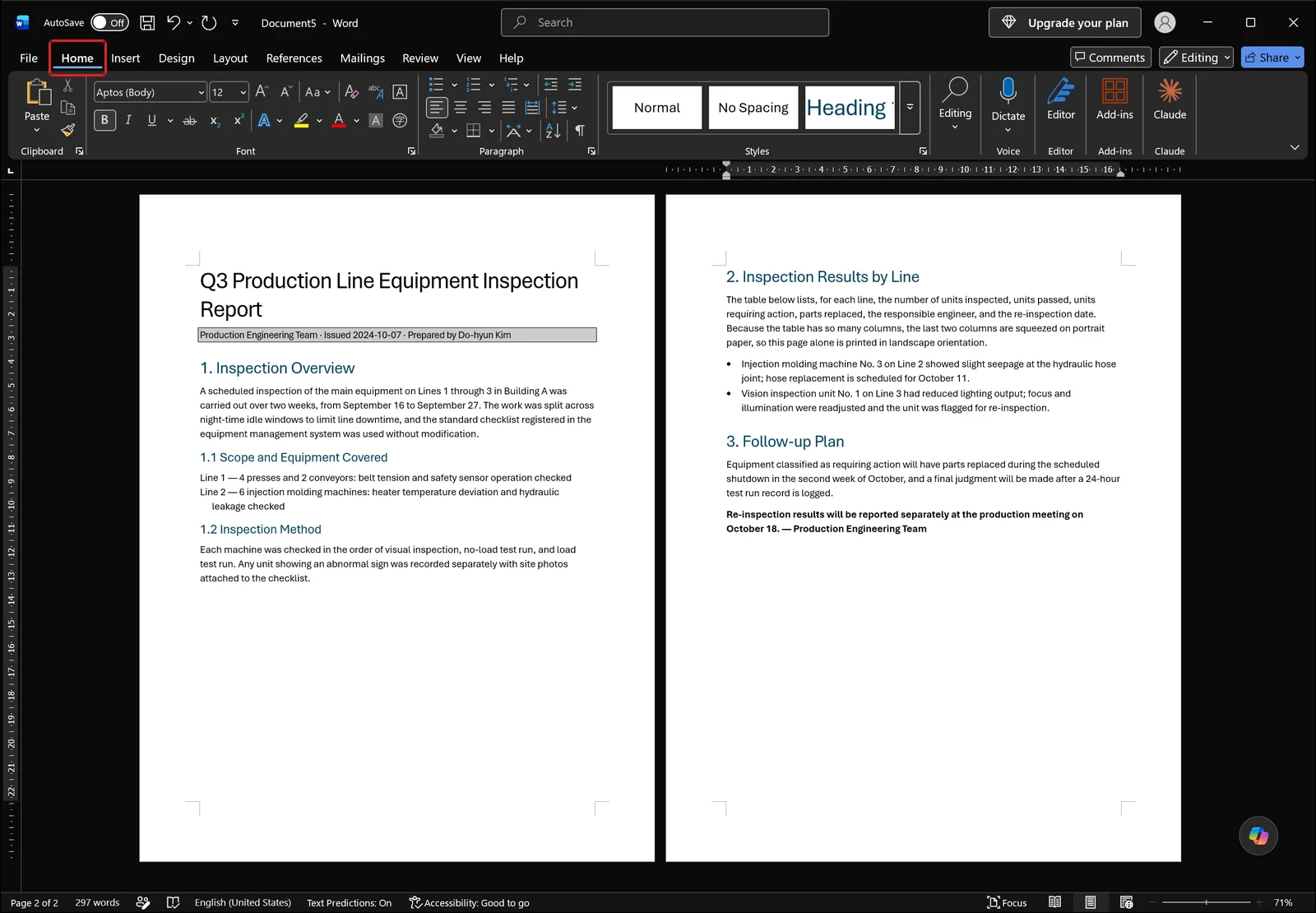 Word Home tab active with the Paragraph group and the show/hide formatting marks button visible, red box on the Home tab