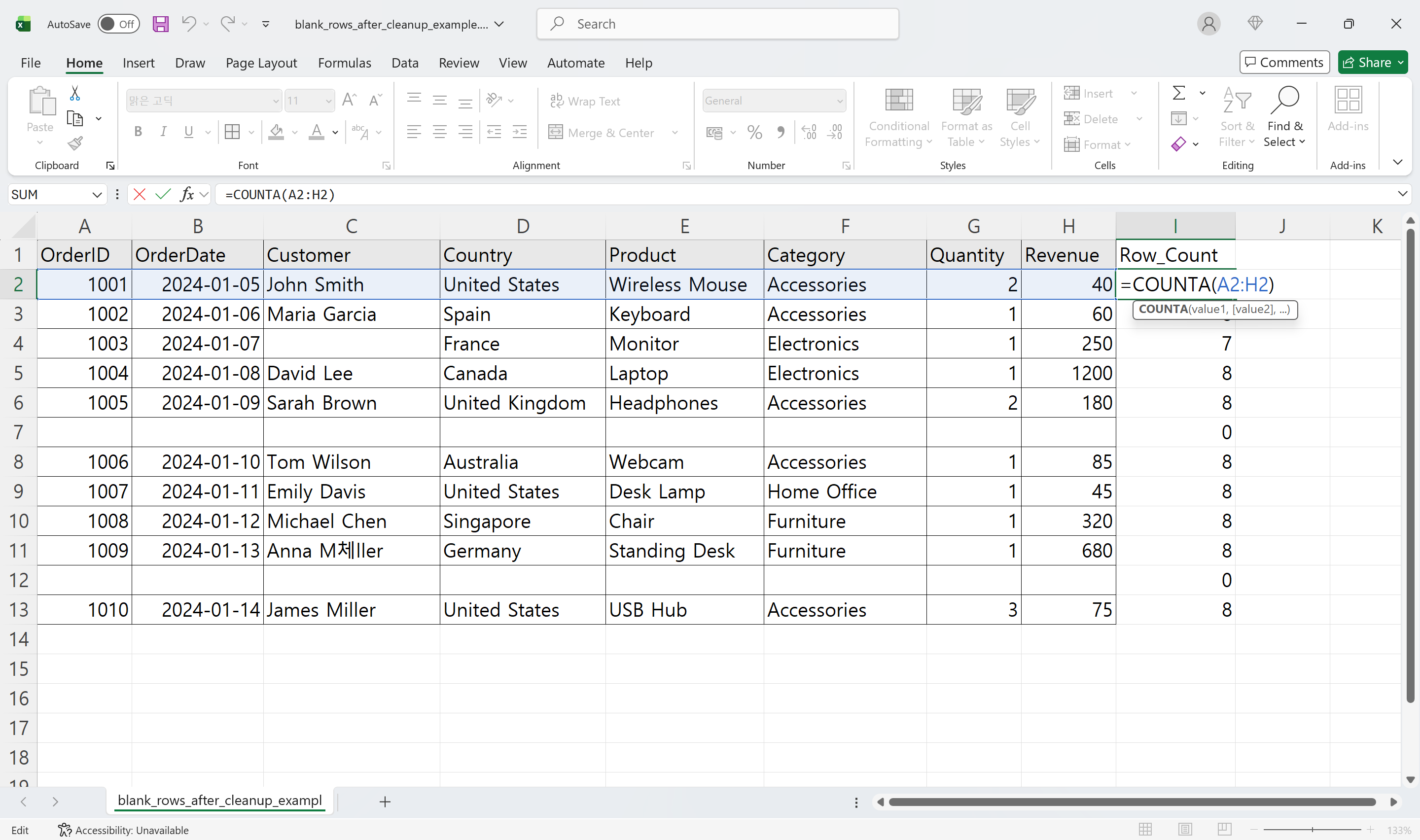 remove-blank-rows-excel step illustration