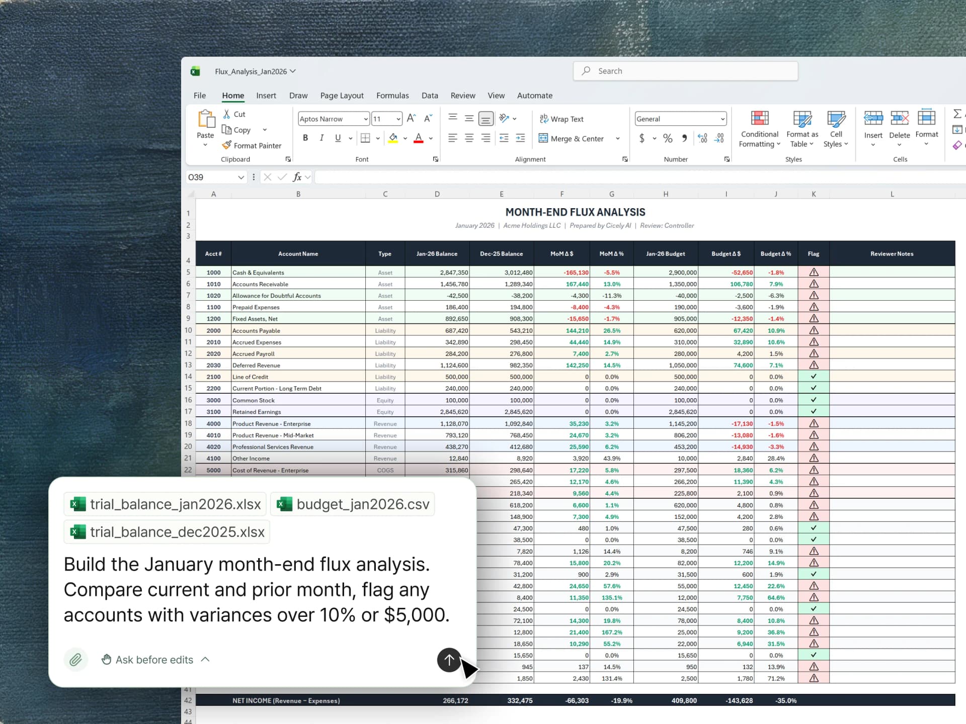 Flux Analysis and Reporting